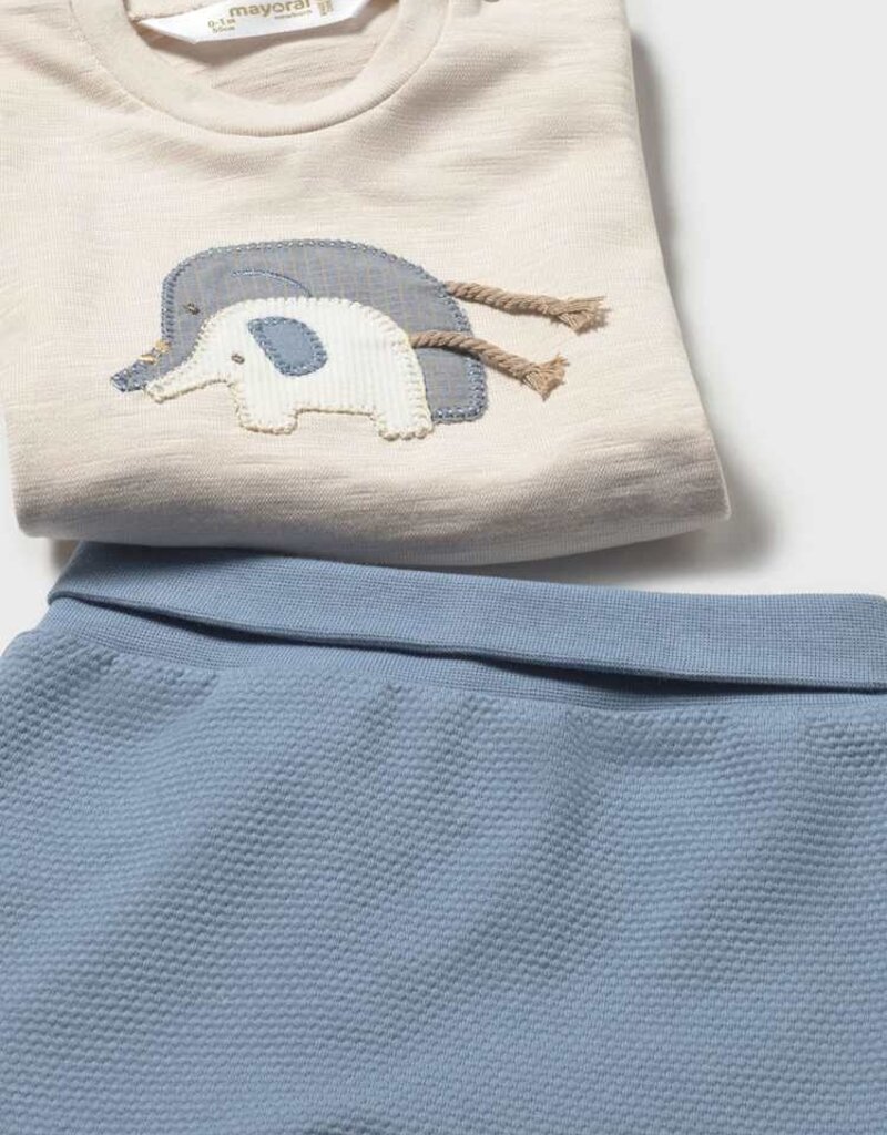 Mayoral Elephant Appl. Sweatshirt w/Footed Pants