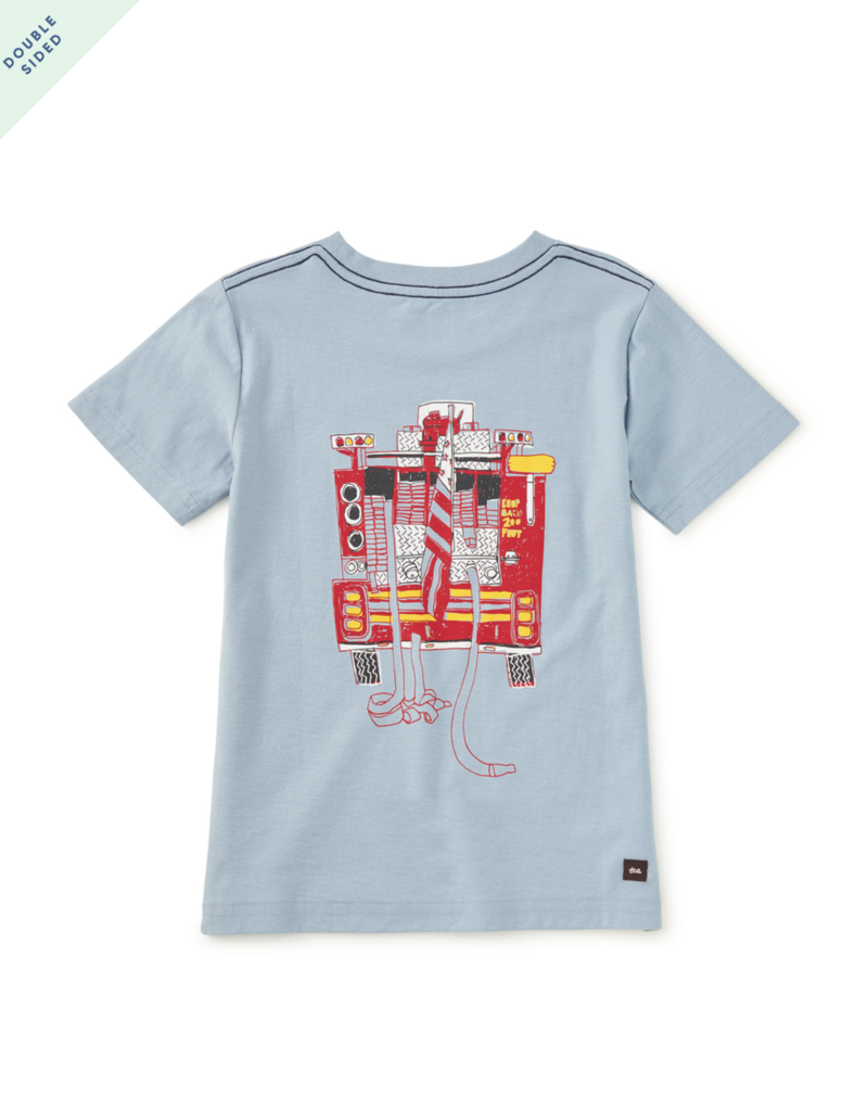 Tea Collection FIRE TRUCK GRAPHIC TEE CLOUD