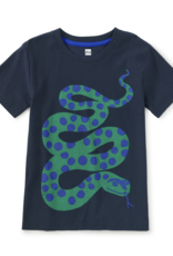 Tea Collection SPOTTED SNAKE GRAPHIC TEE INDIGO