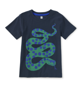 Tea Collection SPOTTED SNAKE GRAPHIC TEE INDIGO