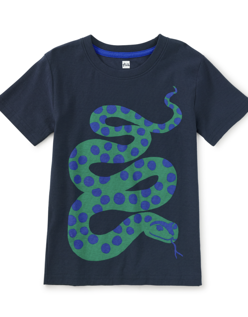 Tea Collection SPOTTED SNAKE GRAPHIC TEE INDIGO