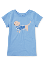 Tea Collection PABLOS PUP GRAPHIC TEE BLUE ORCHID