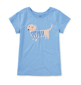 Tea Collection PABLOS PUP GRAPHIC TEE BLUE ORCHID