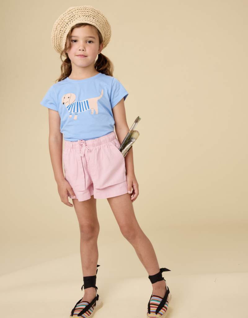 Tea Collection PABLOS PUP GRAPHIC TEE BLUE ORCHID