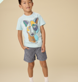 Tea Collection PICASSO WOLF GRAPHIC TEE CANAL BLUE