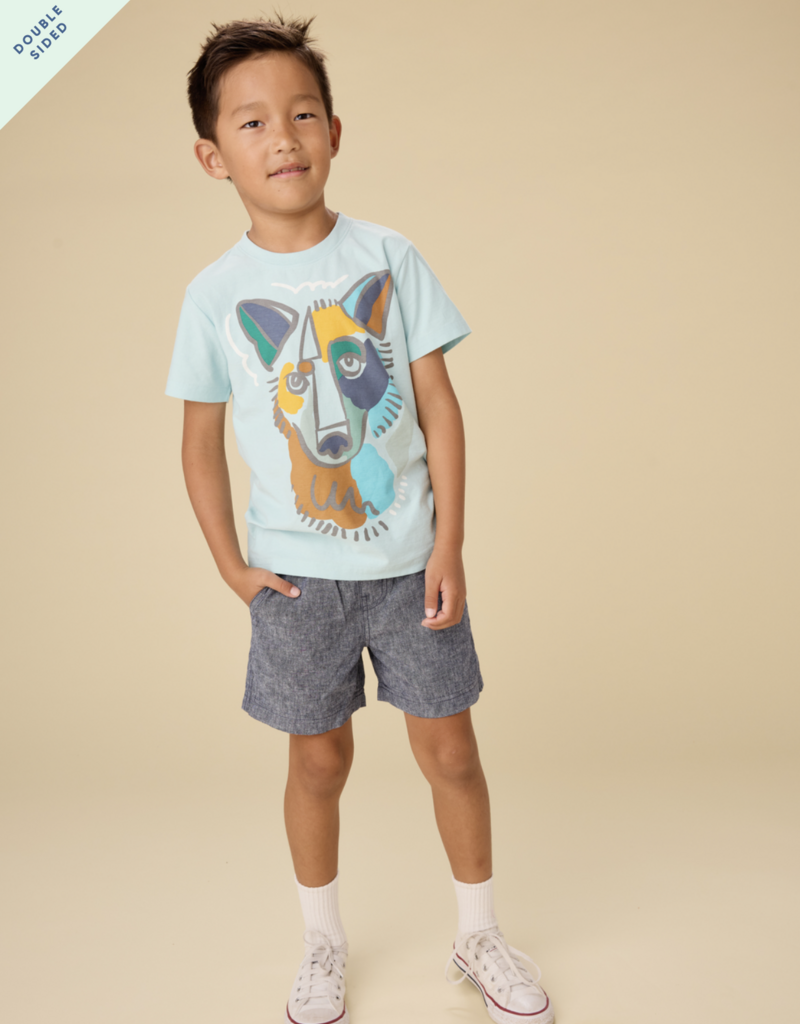 Tea Collection PICASSO WOLF GRAPHIC TEE CANAL BLUE