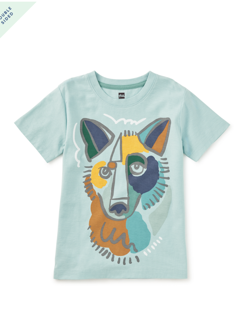 Tea Collection PICASSO WOLF GRAPHIC TEE CANAL BLUE
