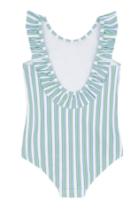Minnow tamarin stripe ruffle collar one piece