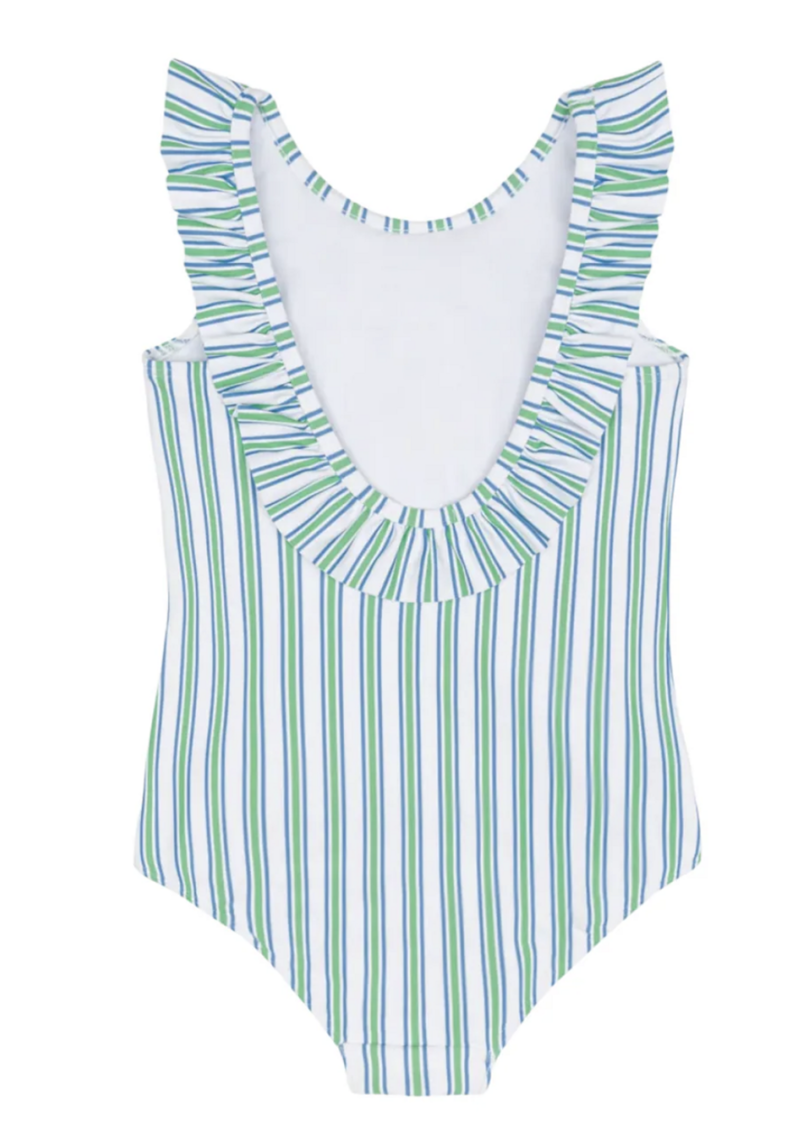 Minnow tamarin stripe ruffle collar one piece