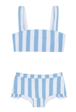 Minnow bay stripe bandeau bikini and swim shorts