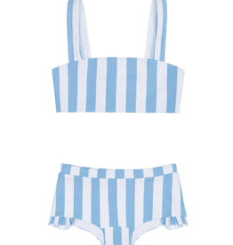 Minnow bay stripe bandeau bikini and swim shorts