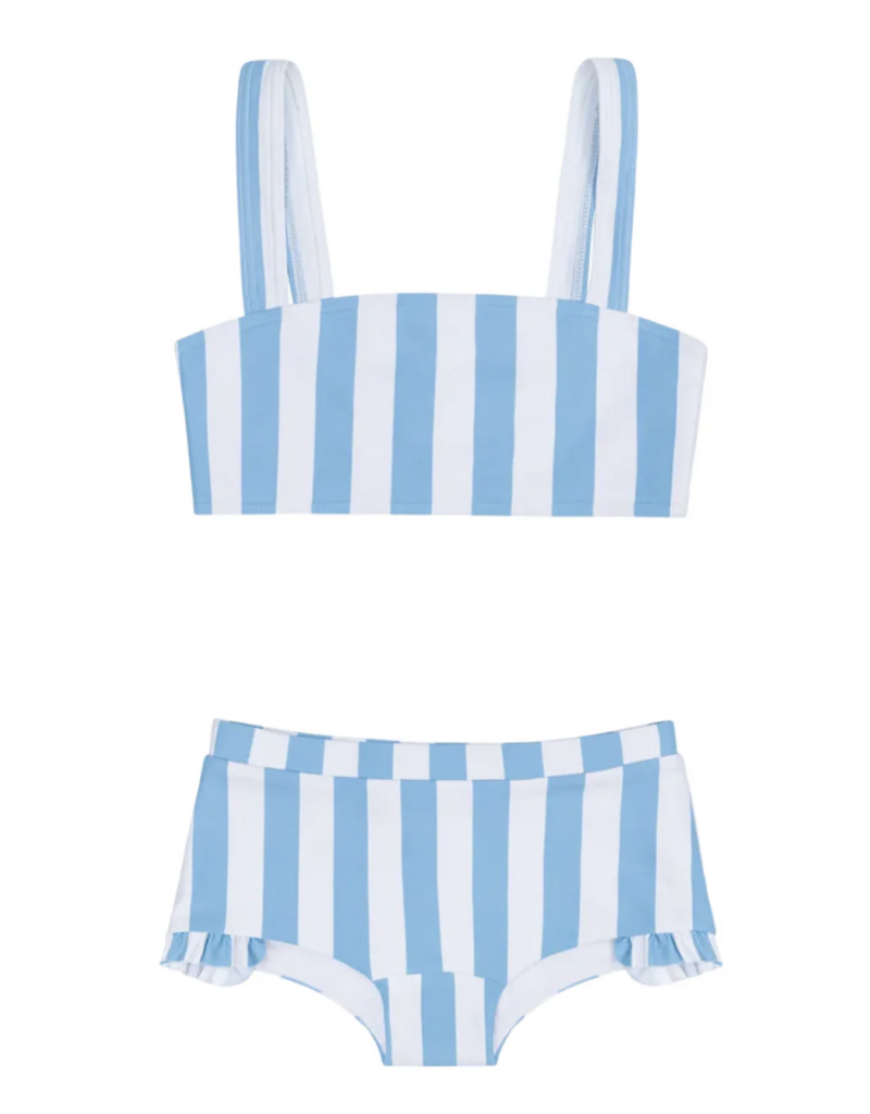 Minnow bay stripe bandeau bikini and swim shorts