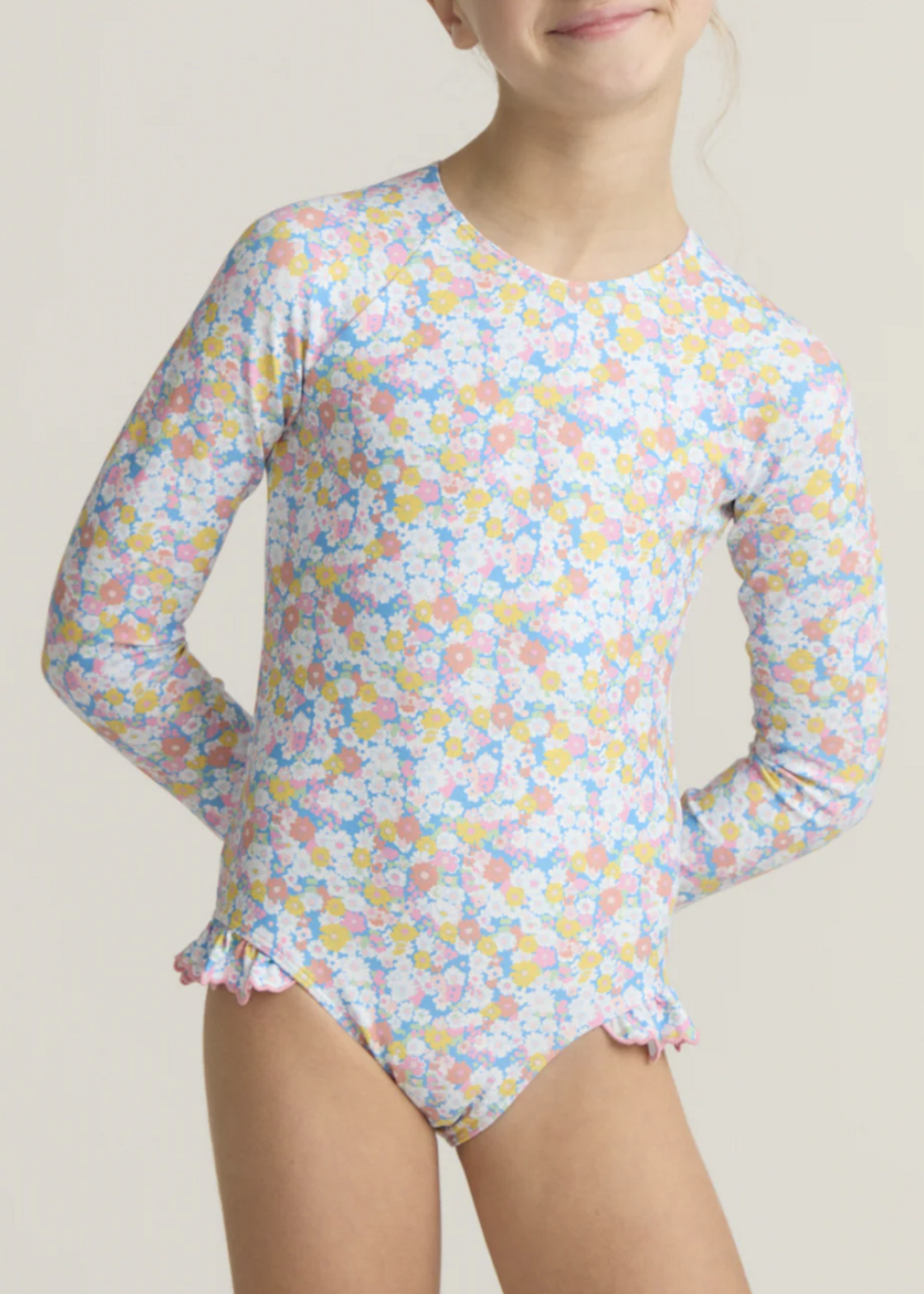 Minnow jasmine blossom rashguard one piece