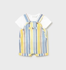 Mayoral Yellow Stripe Shortall w/Tee