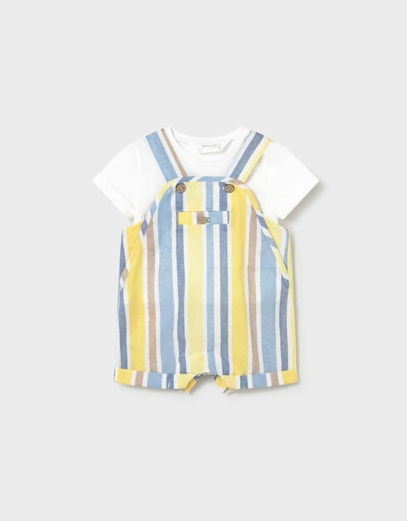 Mayoral Yellow Stripe Shortall w/Tee