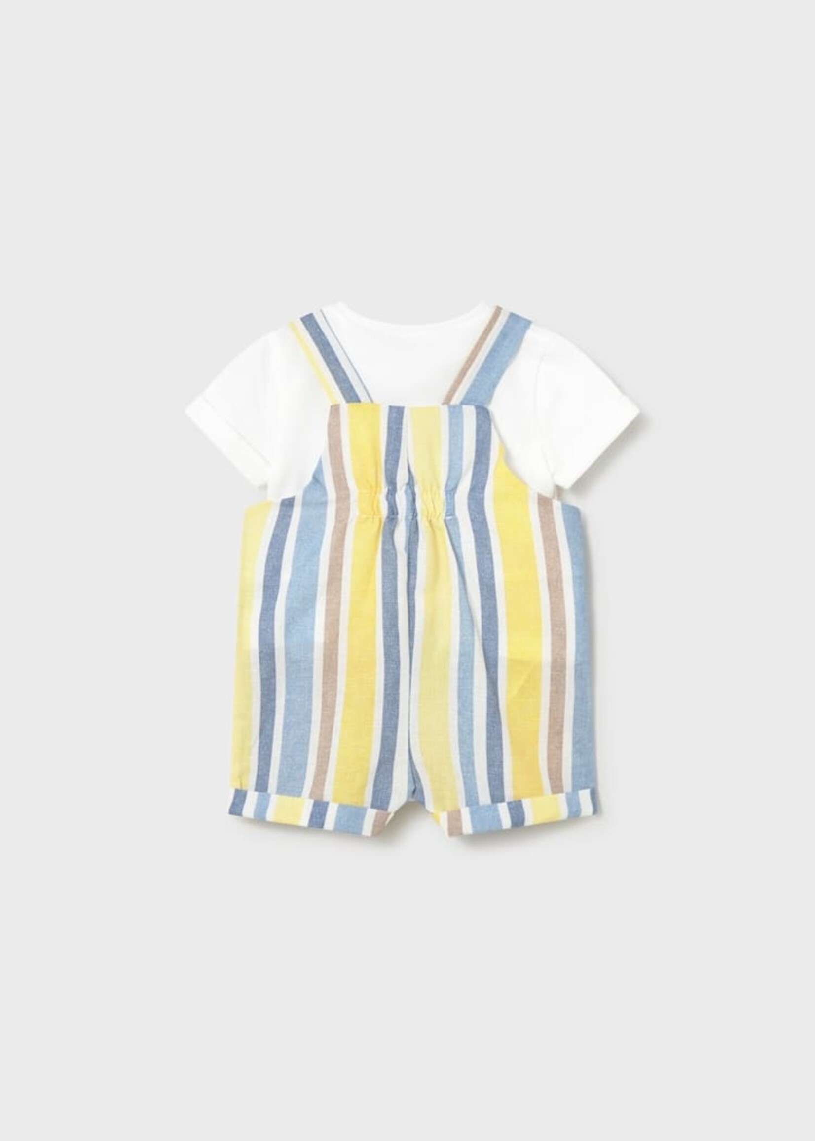 Mayoral Yellow Stripe Shortall w/Tee