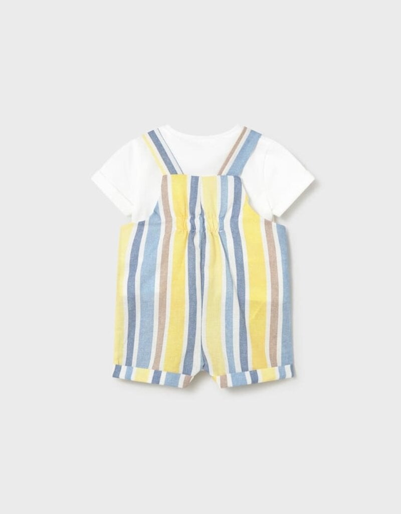 Mayoral Yellow Stripe Shortall w/Tee