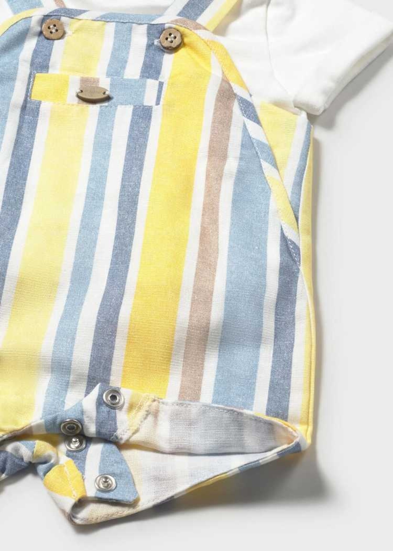 Mayoral Yellow Stripe Shortall w/Tee