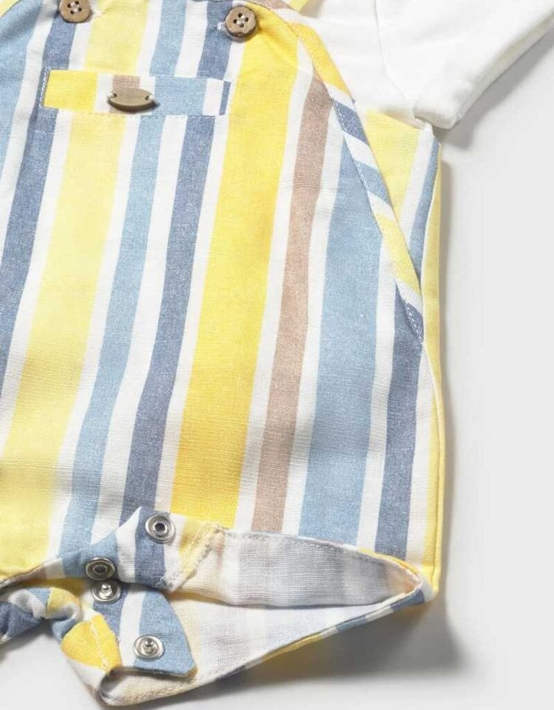 Mayoral Yellow Stripe Shortall w/Tee
