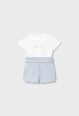 Mayoral Linen Light Blue Short Set