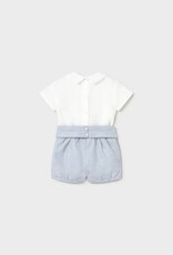 Mayoral Linen Light Blue Short Set