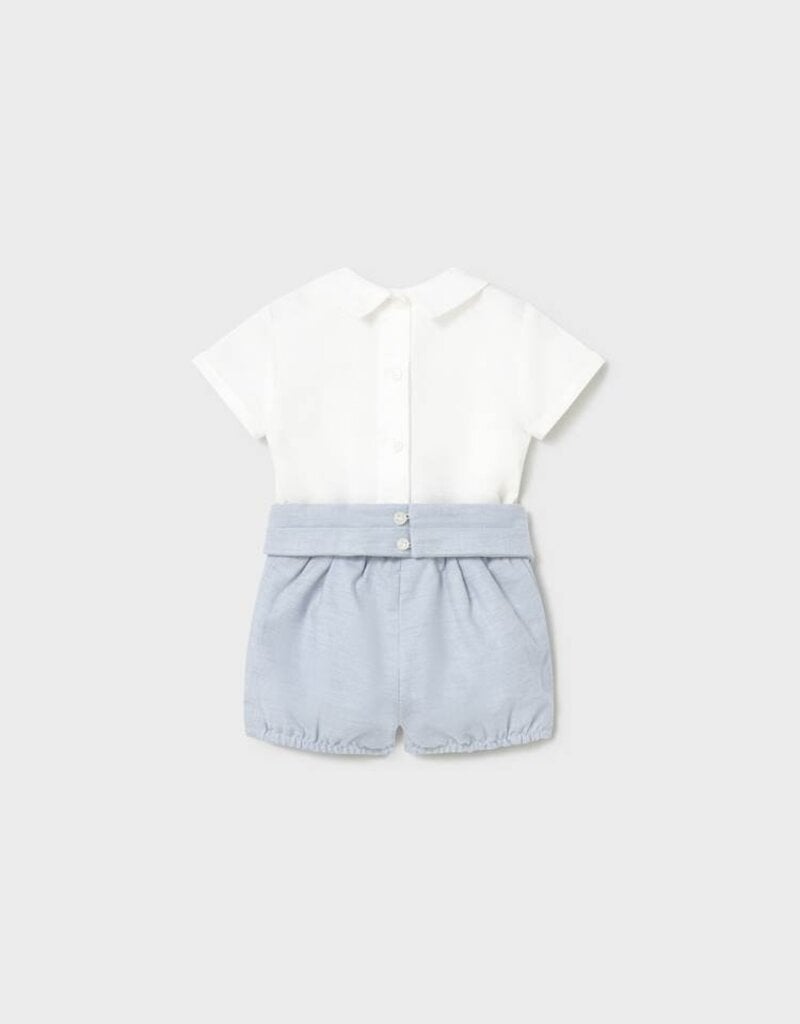 Mayoral Linen Light Blue Short Set