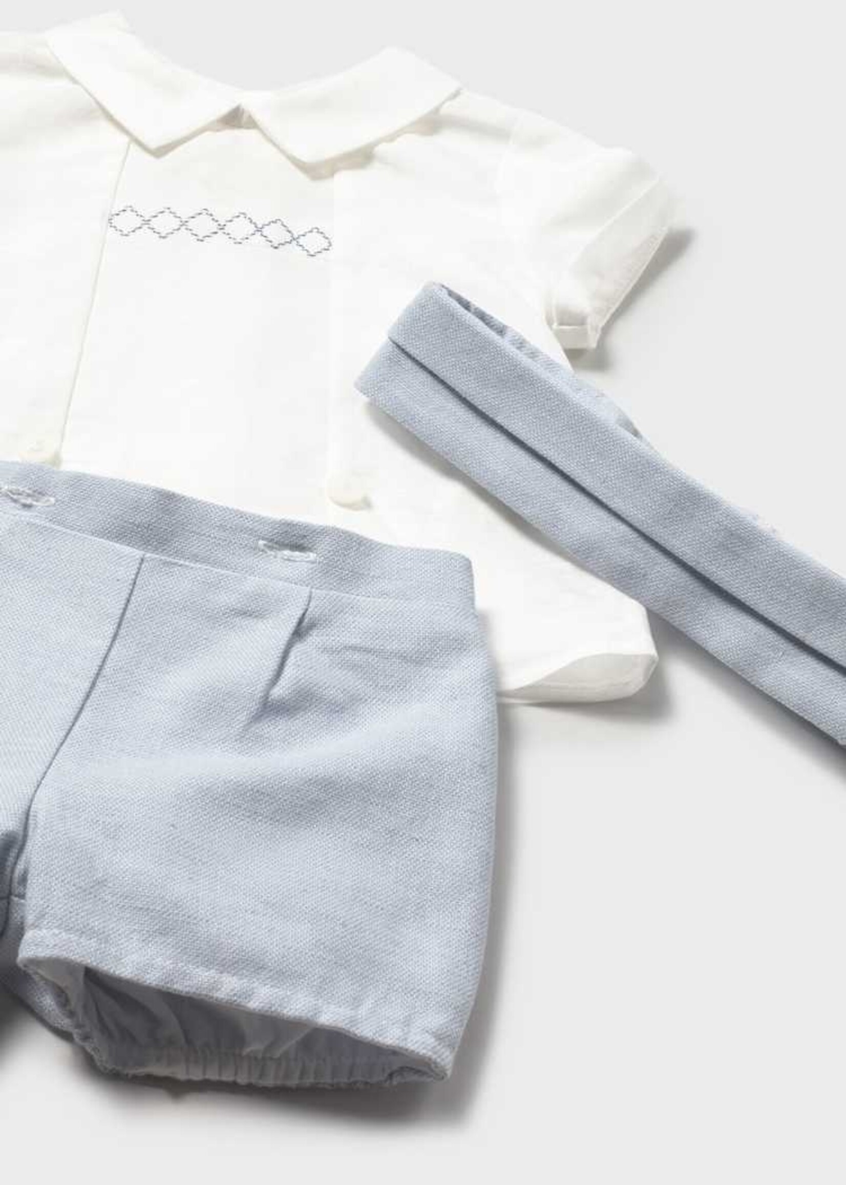 Mayoral Linen Light Blue Short Set