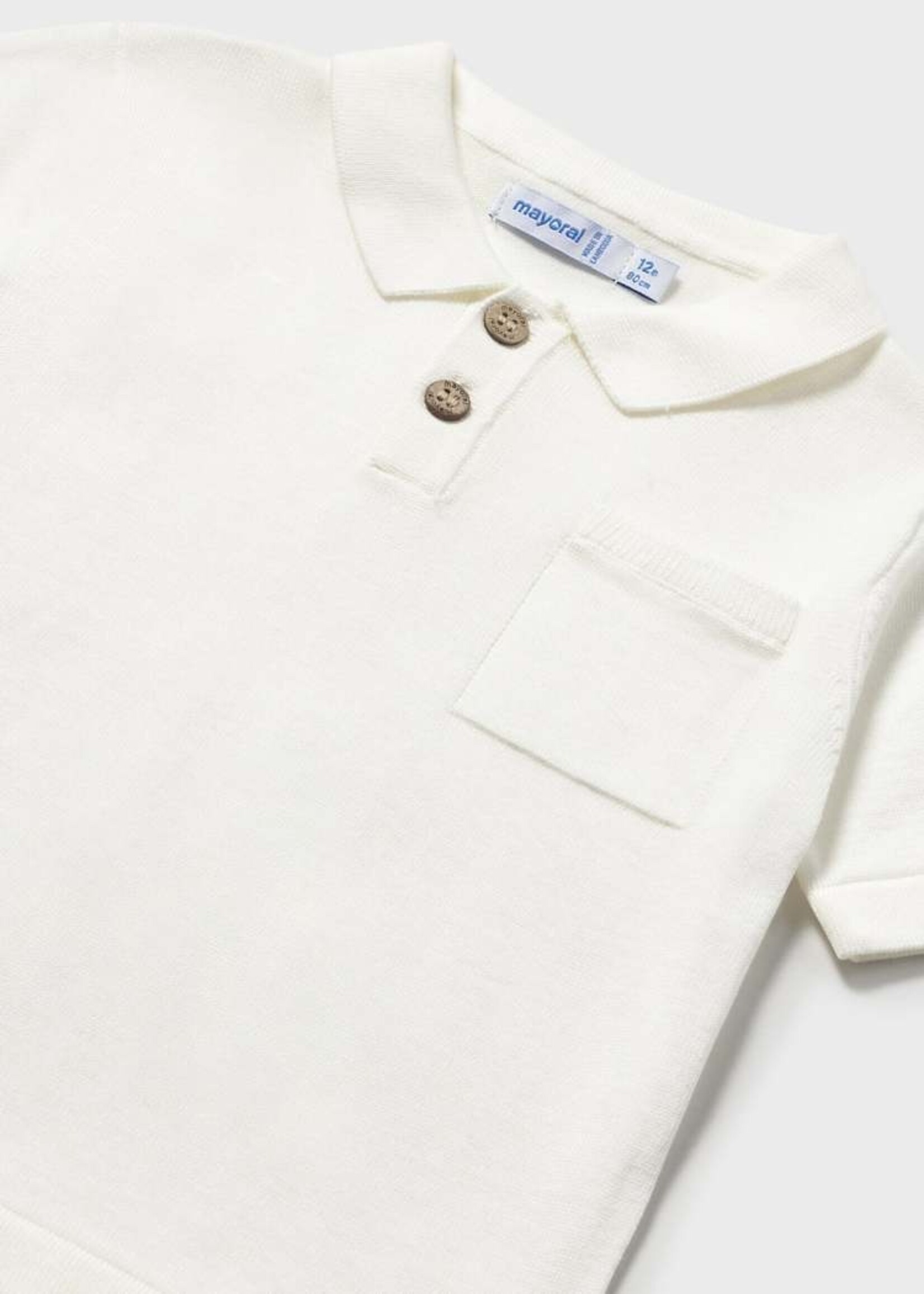 Mayoral Baby Boy S/S Polo Cream