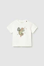 Mayoral Baby Boy S/S Cream Tee w/Chameleon Print