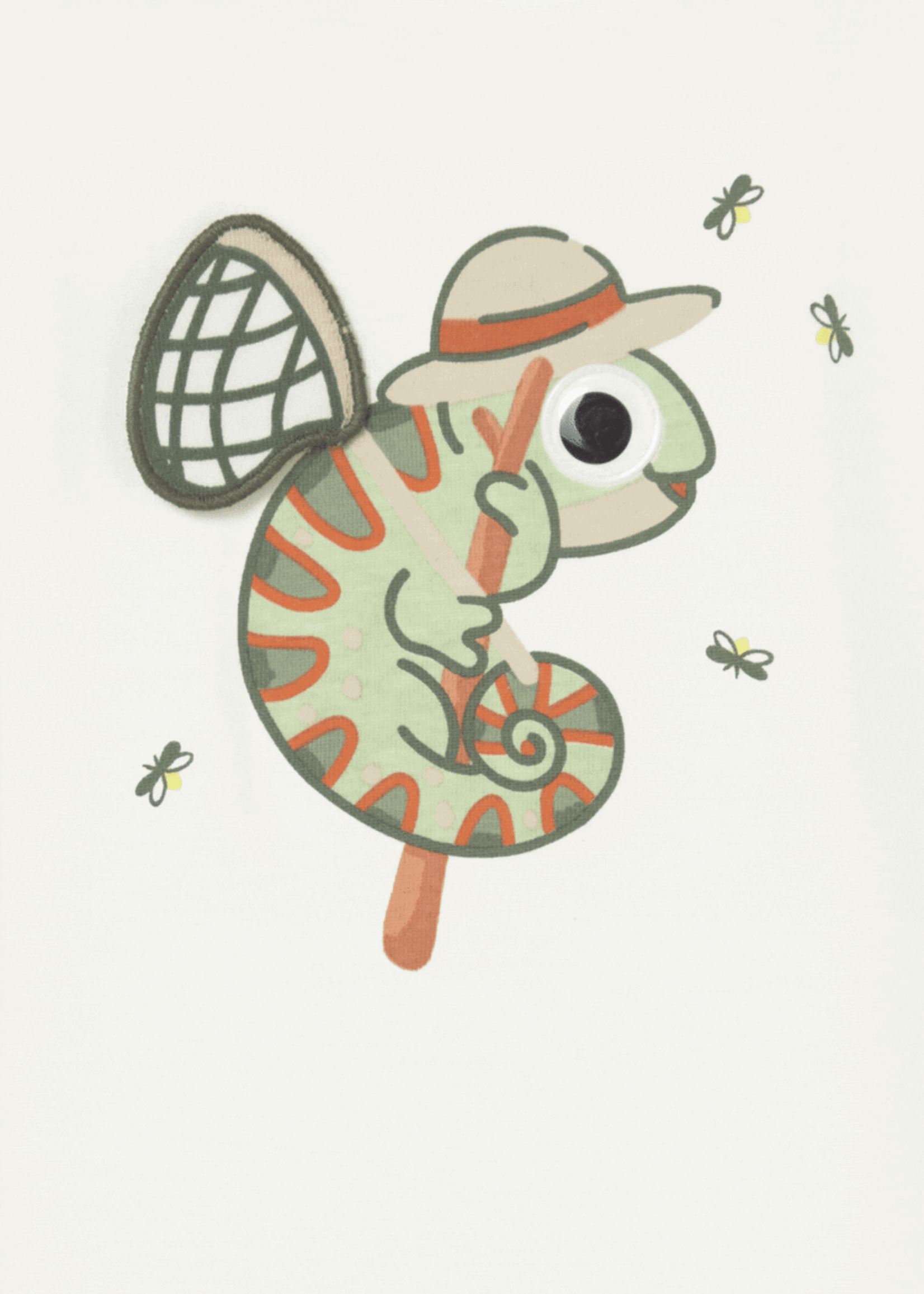 Mayoral Baby Boy S/S Cream Tee w/Chameleon Print