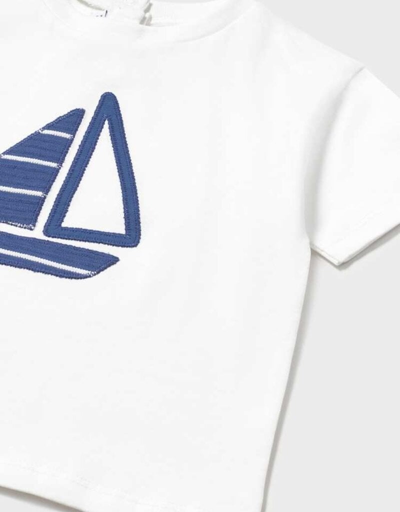 Mayoral Baby Boy Capri Blue Sailboat Short Set w/Hat