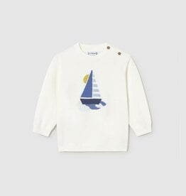 Mayoral Baby Boy Cream Sailboat Sweater