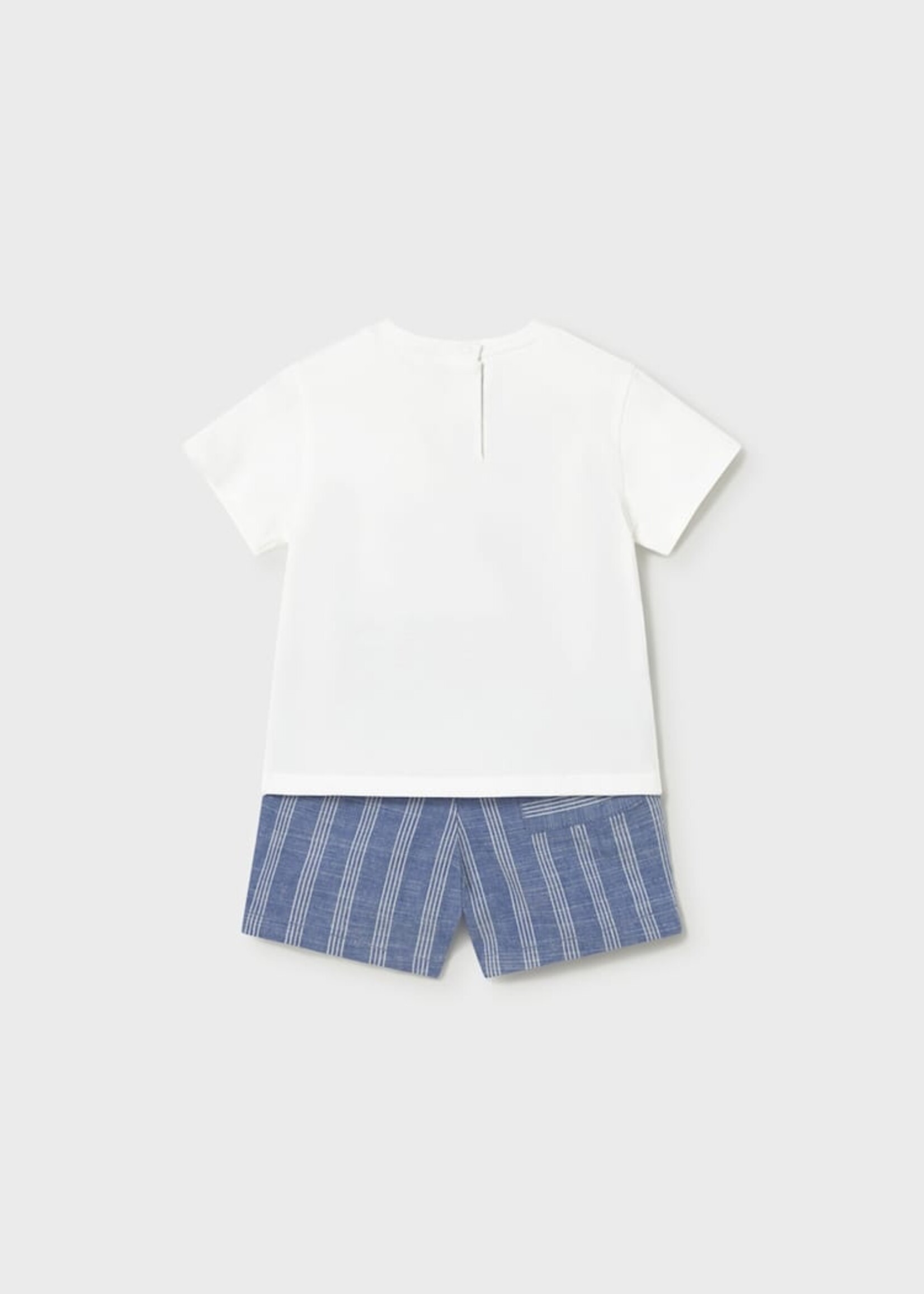 Mayoral Baby Boy S/S Shirt Short Set Blue w/Car Applique