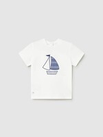 Mayoral SALE. Baby Boy White S/S Tee w/Sailboat