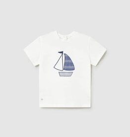 Mayoral Baby Boy White S/S Tee w/Sailboat