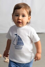 Mayoral Baby Boy White S/S Tee w/Sailboat