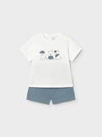 Mayoral SALE. Baby Boy Textured Knit Jade Short Set