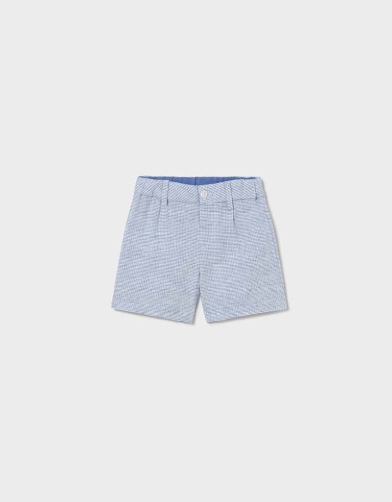 Mayoral Baby Boy Capri Blue Linen Bermuda Shorts