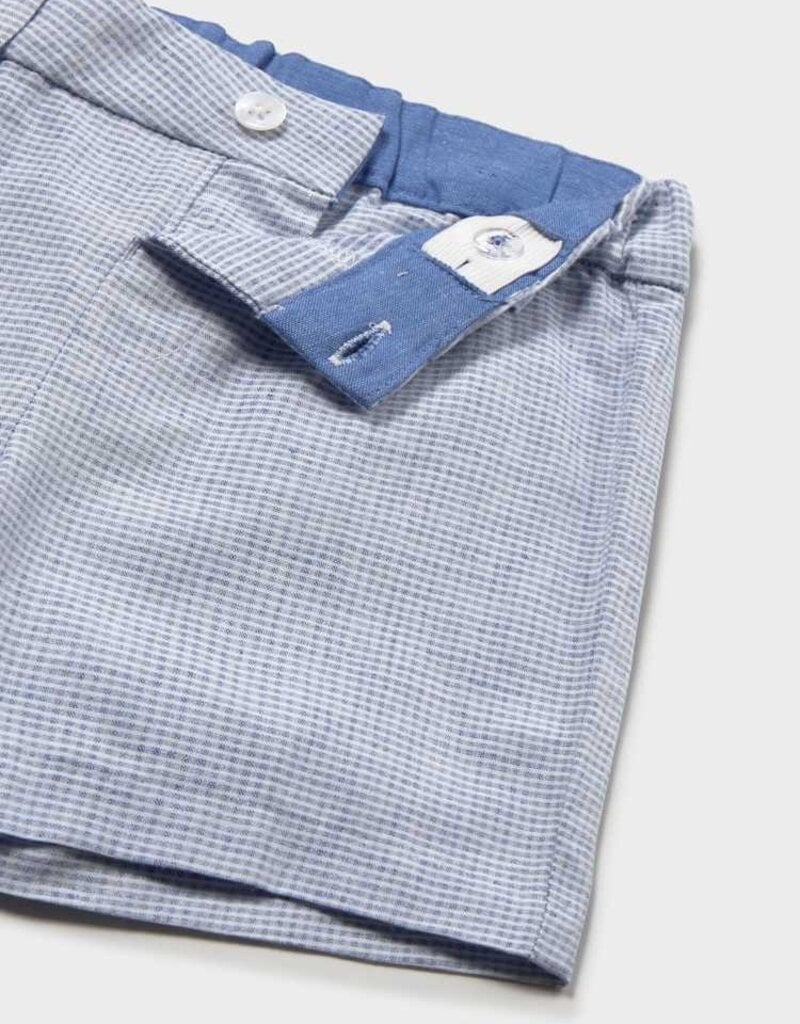 Mayoral Baby Boy Capri Blue Linen Bermuda Shorts