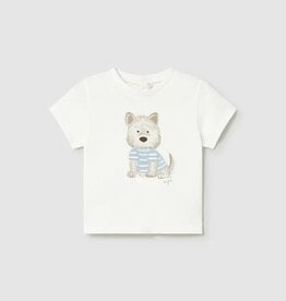 Mayoral Baby Boy White S/S Tee w/Puppy Print