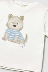 Mayoral Baby Boy White S/S Tee w/Puppy Print