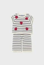Mayoral Baby Girl Knit Pant Set Stripes/Hearts