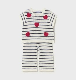 Mayoral Baby Girl Knit Pant Set Stripes/Hearts