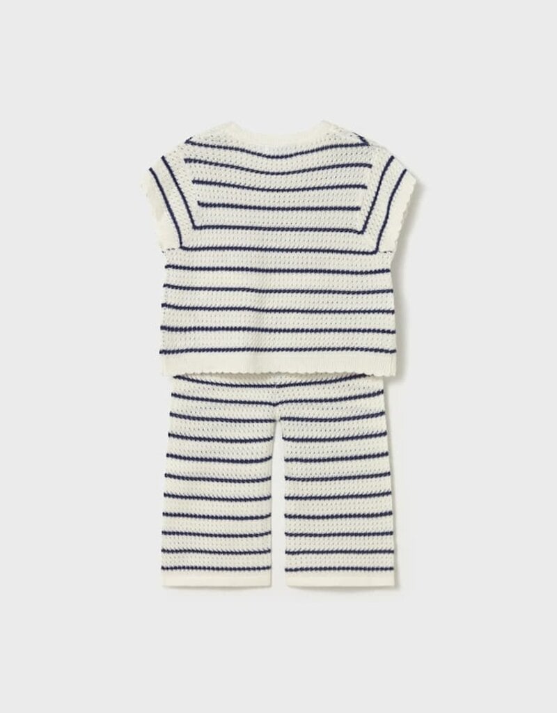 Mayoral Baby Girl Knit Pant Set Stripes/Hearts