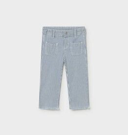 Mayoral SALE. Baby Girl Blue Stripe Jeans