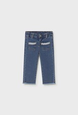 Mayoral Baby Girl Dark Jeans w/Lace Pockets