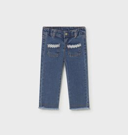 Mayoral Baby Girl Dark Jeans w/Lace Pockets