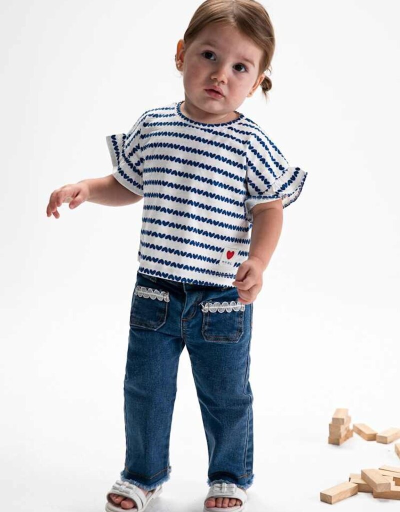 Mayoral Baby Girl Dark Jeans w/Lace Pockets