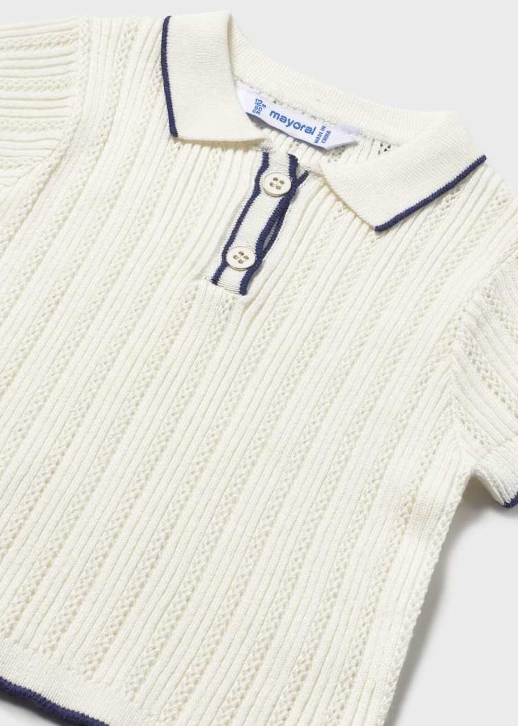 Mayoral Baby Girl Natural Knit Polo