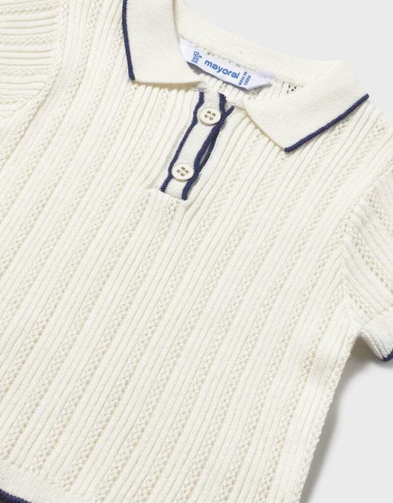 Mayoral Baby Girl Natural Knit Polo